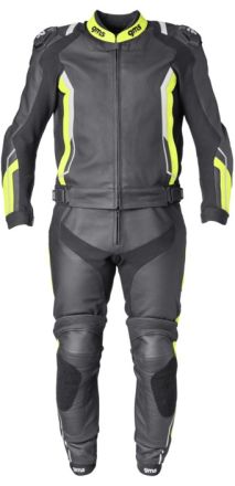 Leather Suit 2 pcs GMS GR-1 Black-Yellow-White