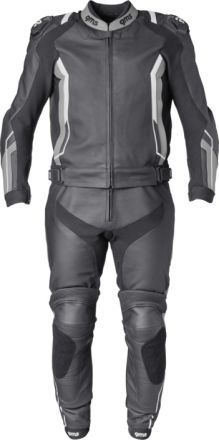 Leather Suit 2 pcs GMS GR-1 Black-Grey-White