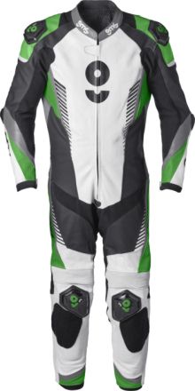 Leather Suit One-Piece GMS GRC-1 Black-White-Green