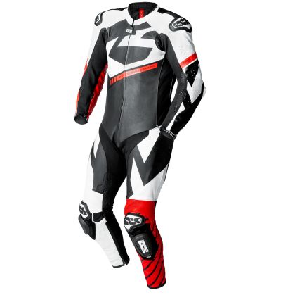 Leather Suit One-Piece iXS Ace 1.0 Black-White-Red