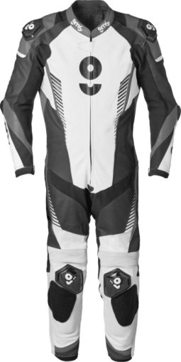 Leather Suit One-Piece GMS GRC-1 Black-White-Grey