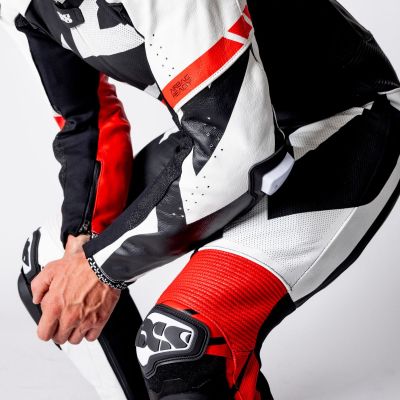 Leather Suit One-Piece iXS Ace 1.0 Black-White-Red
