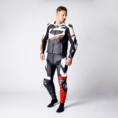 Leather Suit Two-Piece iXS Ace 1.0 Black-White-Red