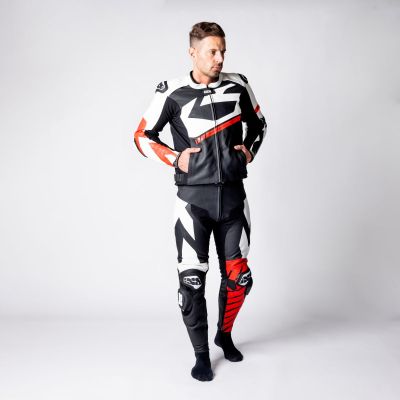 Leather Suit Two-Piece iXS Ace 1.0 Black-White-Red