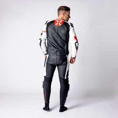 Leather Suit Two-Piece iXS Ace 1.0 Black-White-Red