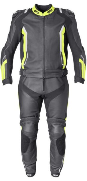 Leather Suit 2 pcs GMS GR-1 Black-Yellow-White