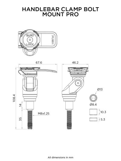 Стойка за болт М8 Quad Lock Pro