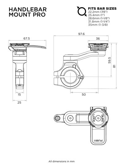 Стойка за кормило Quad Lock Pro Chrome