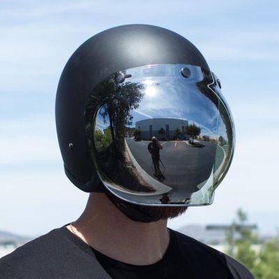 Biltwell Universal Bubble Shield Anti-Fog Chrome Mirror